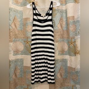 Michael Kors Womens Summer Black White Stripe Dress XS Lightweight Logo Designer